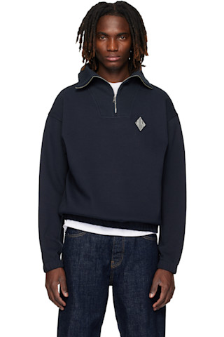❖LEONARD❖カットソー❖L❖ Lacoste: Black Loose Fit Zipped Neck Piqué Sweatshirt | SSENSE Canada