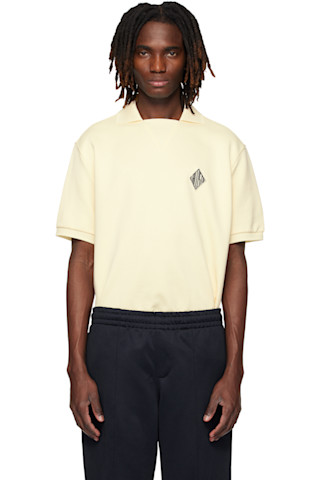 Lacosteのベージュ Loose Fit Badge Accent フリース ポロシャツがセール中