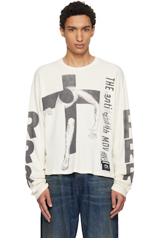 Off-White Pop Out Thermal T-shirt by Rivington Roi Rebis on Sale