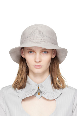 Gray Thermo Bucket Hat by Vivienne Westwood on Sale