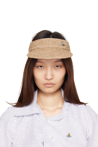 Vivienne Westwood: Beige Raffia Visor | SSENSE