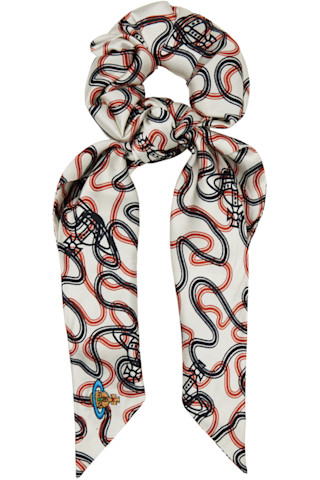 Vivienne Westwood: White Wiggle Large Scrunchie | SSENSE Canada