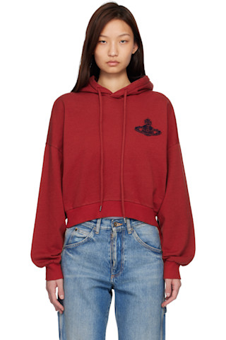 Vivienne Westwood: Red Cropped Box Hoodie | SSENSE