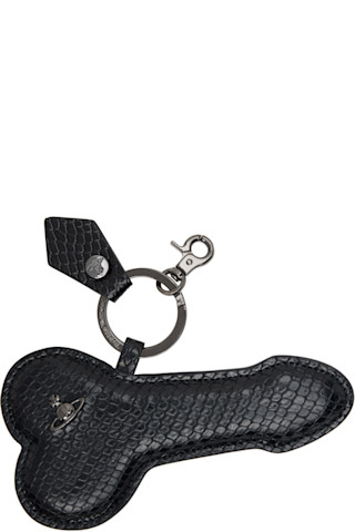 Vivienne Westwood: Black Snake Embossed 'Penis' Keychain | SSENSE