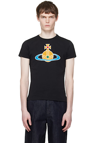 Vivienne Westwood: Black Oversized Orb Peru T-shirt | SSENSE