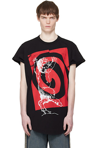 Vivienne Westwood: ブラック Swirl Longline Tシャツ | SSENSE 日本