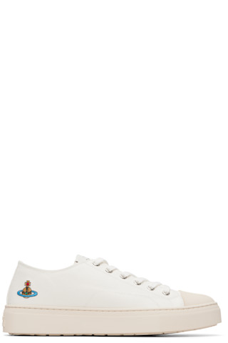 Vivienne Westwood: White Low Top Plimsoll Sneakers | SSENSE