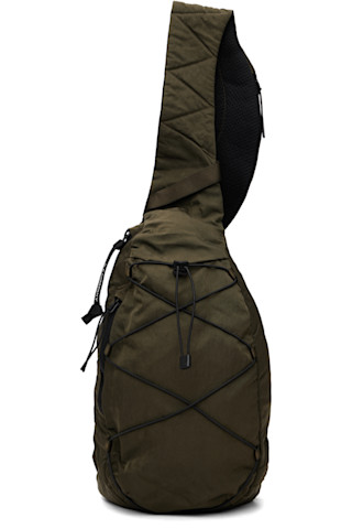Khaki Nylon B Crossbody Backpack by C.P. Company on Sale