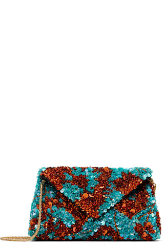 Dries Van Noten: Blue & Orange Silk Clutch | SSENSE