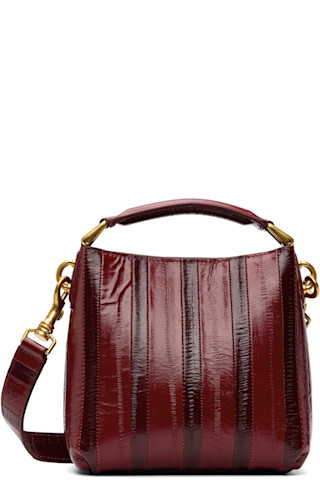 Dries Van Noten: Red Small Leather Crossbody Bag | SSENSE