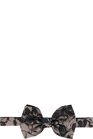 Dries Van Noten: グレー＆ブラック シルク ボウタイ | SSENSE 日本