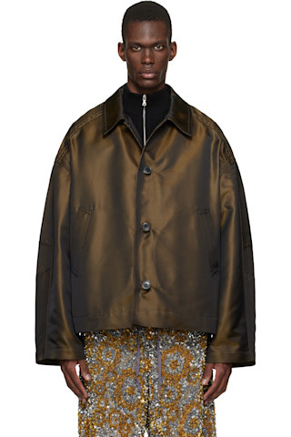 Dries Van Noten: Brown Dropped Shoulder Jacket | SSENSE