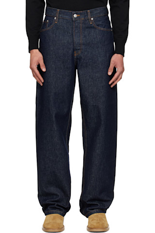 Dries Van Noten: ネイビー ルーズフィット ジーンズ | SSENSE 日本