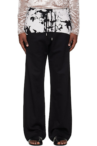 Dries Van Noten: Black Printed Sweatpants | SSENSE