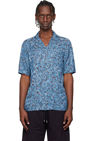 Dries Van Noten: Blue Floral Shirt | SSENSE