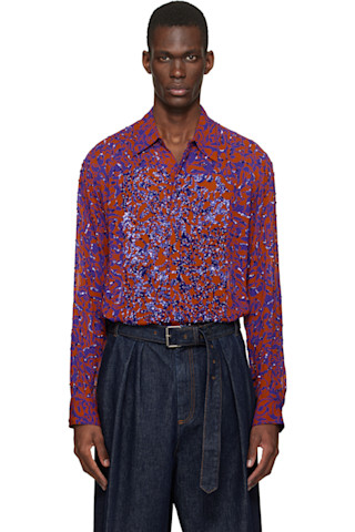 dries van noten 17ss フラワープリントシャツ DRIES VAN NOTEN Floral-print silk-voile shirt | NET-A-PORTER