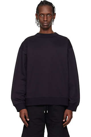 Dries Van Noten: ネイビー オーバーサイズ スウェットシャツ | SSENSE