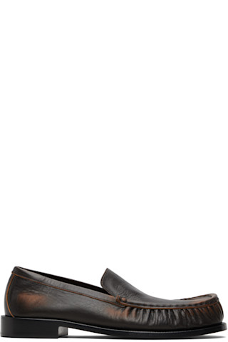 Dries Van Noten: ブラウン レザー ローファー | SSENSE 日本