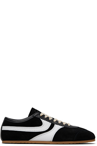 Dries Van Noten: Black & White Suede Sneakers | SSENSE