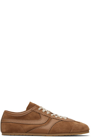 Dries Van Noten: Tan Suede Sneakers | SSENSE
