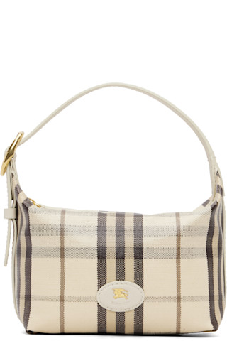 Burberry: Off-White Mini Highlands Duffle Bag | SSENSE display picture 1