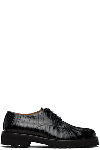 靴 MARNI Leather Derby Boots black size44 Black Leather Strip Derbys by Marni on Sale