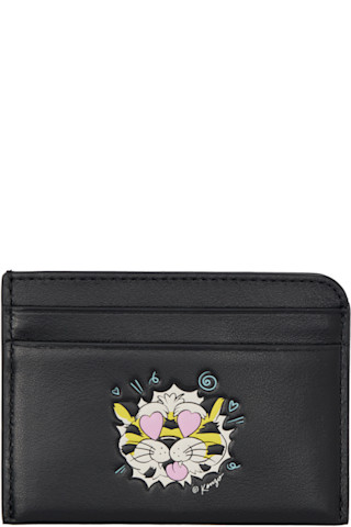 Black Kenzo Paris 'KENZO Wild Tiger' Card Holder by Kenzo on Sale