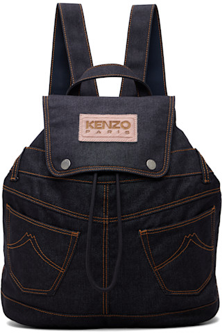 Kenzo: Navy Kenzo Paris 'KENZO Five Pockets' Backpack | SSENSE