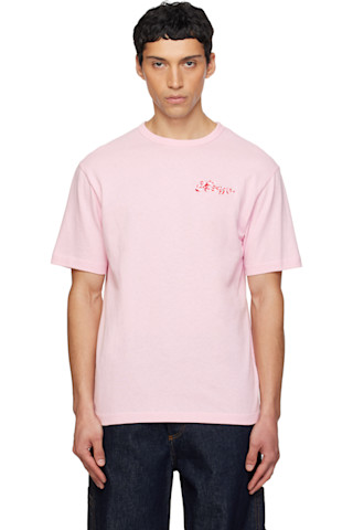 ★KENZO GOLF★LL★薄ピンク柄シャツ★綿100%★素敵な柄でカッコイイ Pink Kenzo Paris 'KENZO Winter Holidays' Embroidered T-shirt by