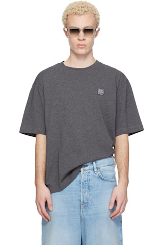 Gray Fox Head Oversize T-shirt by Maison Kitsuné on Sale