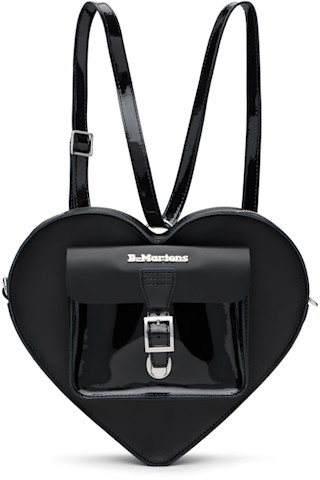 Dr. Martens: ブラック Kiev レザー ハートシェイプ バックパック