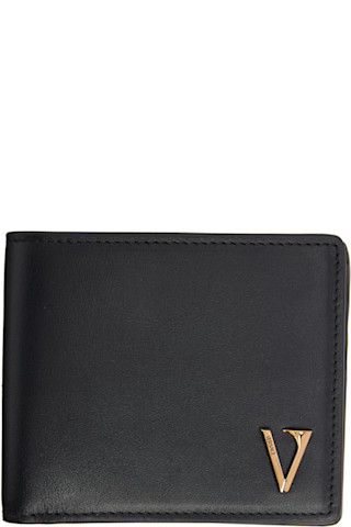 Versaceのブラック 'V' 札入れがセール中