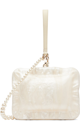 Simone Rocha: ホワイト Pearl Pillowcase クロスボディバッグ