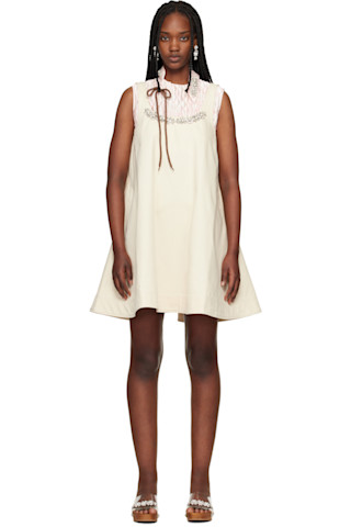 Simone Rocha: Beige A-Line Minidress | SSENSE