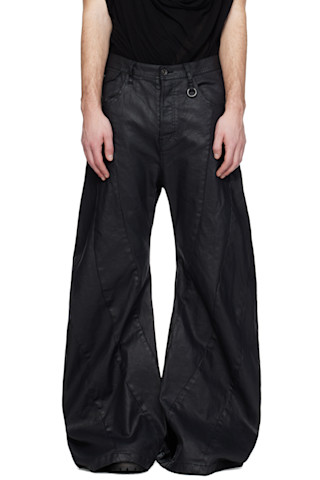julius メタルコーティングパンツ　archive 14th lgb 黒 Black Bending Tuba Jeans by Julius on Sale