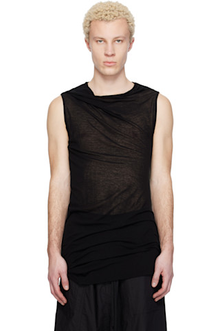 Black Twist Neck T-shirt by Julius on Sale