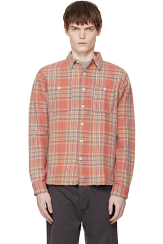 RRL: レッド＆グリーン ツイル プレイド ワークシャツ | SSENSE 日本