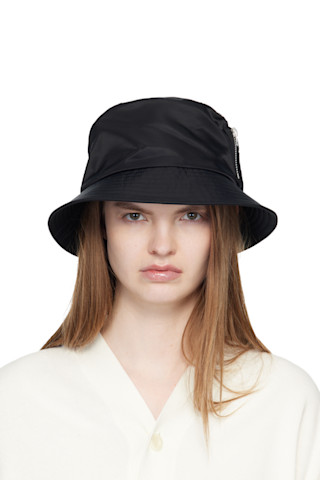 sacai: ブラック Single Brim Pocket バケットハット | SSENSE 日本