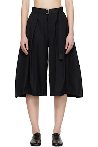 sacai: Black Suiting Shorts | SSENSE