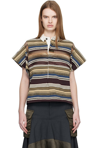 sacai: マルチカラー Horizontal ボーダー ポロシャツ | SSENSE 日本
