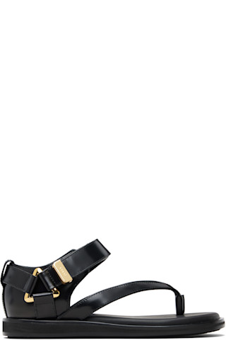 靴 sacai Black Belted Sandals 37 靴 sacai Black Belted Sandals 37 Lace-up leather sandals in black