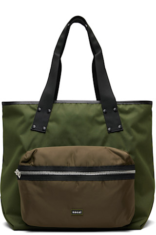 sacai: カーキ ラージ ポケット トートバッグ | SSENSE 日本