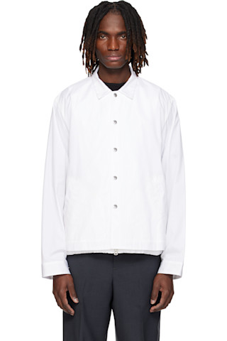 sacai: オフホワイト ポプリン ブルゾンジャケット | SSENSE 日本