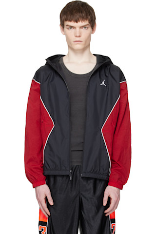 Jordan ジャケット Mサイズ ブラック ワインレッド ジップアップ 春秋 Nike Jordanのブラック＆レッド Jordan Brooklyn ジャケットがセール中