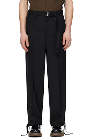 S*K様 sacai 21-02461M Suiting Pants 黒 3 sacai: Black Suiting Trousers | SSENSE