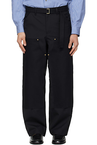 sacai: Black Carhartt WIP Edition Duck Trousers | SSENSE
