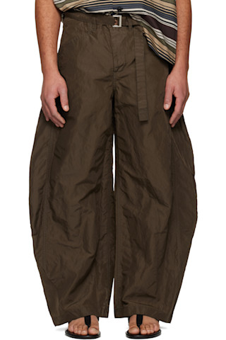 Khaki Treated Nylon Twill Trousers