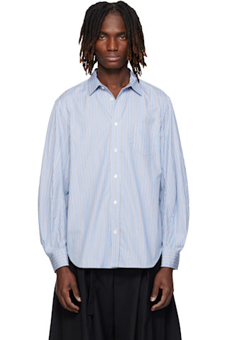 sacai: Blue Poplin Shirt | SSENSE