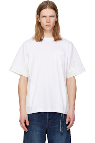 sacai サカイ 22SS Nylon Twill Mi T-Shirt Tシャツ 22-06084 ホワイト 2 sacai サカイ 22SS Nylon Twill Mi T-Shirt Tシャツ 22-06084 ホワイト