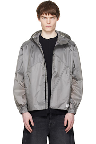 Gray Line Detailed Wind Jacket by RE;CODE on Sale